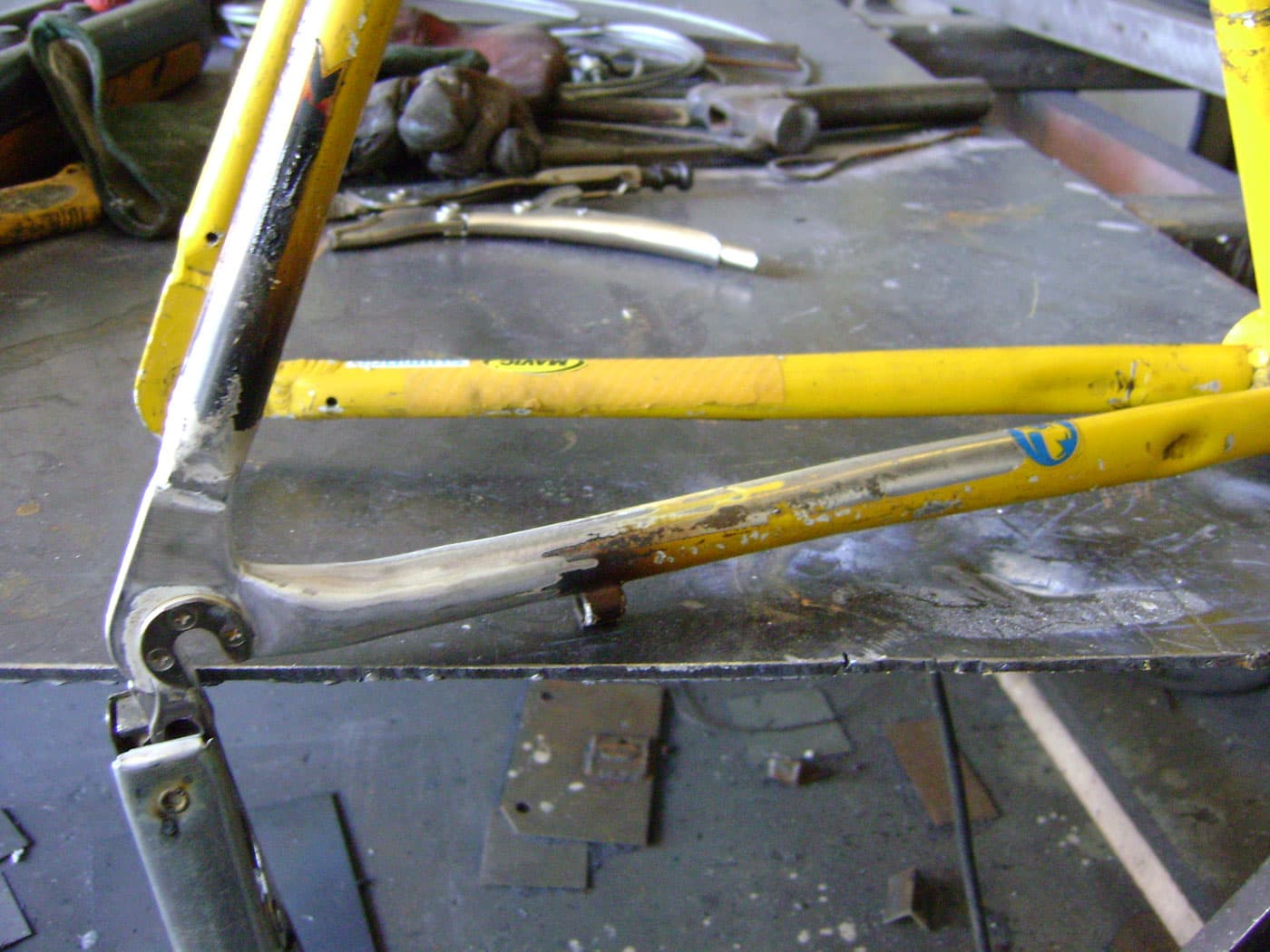 Soldadura TIG en cuadro de bicicleta de aluminio